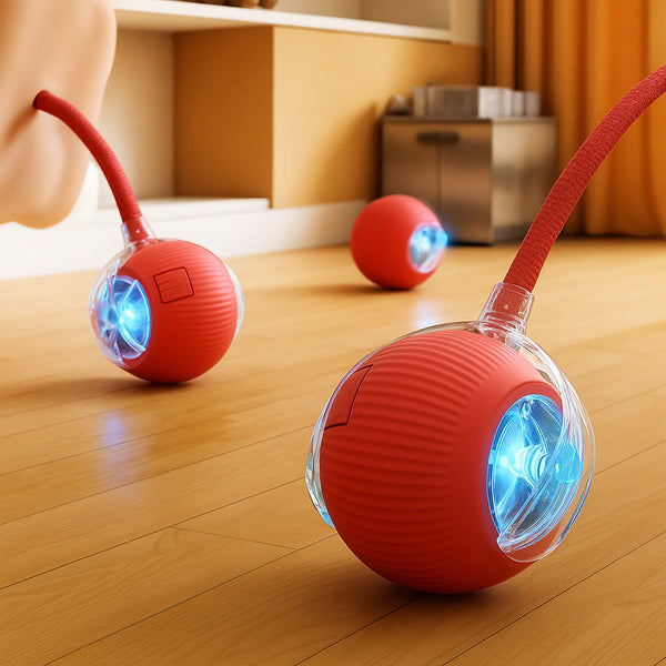 Boule de Jeu Interactive pour Chat et Petit Chien – Mouvement Réaliste, Rechargeable et Résistante