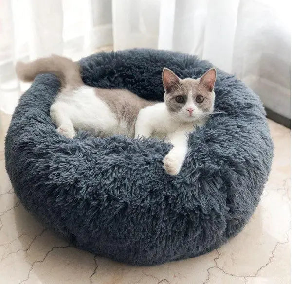 Cocon Moelleux – Panier Rond en Peluche pour Chats et Chiens